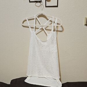 Elegant White Lace Women's Tank Top